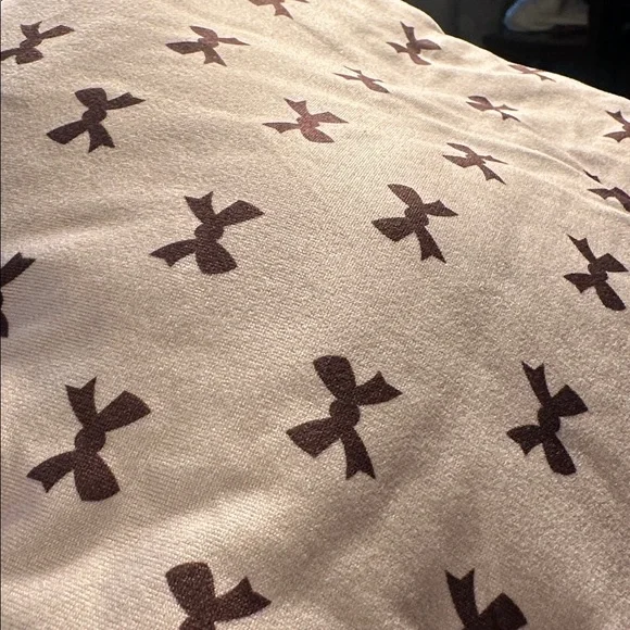 Chic Cream Brown Bow Midi Dress New Comfy Cozy Everyday Wear Boutique - Picture 6 of 6